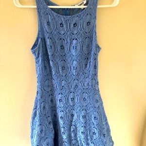 Blue lace floral pattern dress